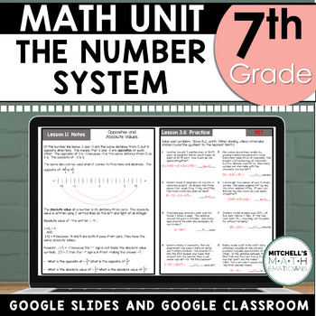 Preview of 7th Grade Fractions Decimals and Order of Operations Review Unit Using Google