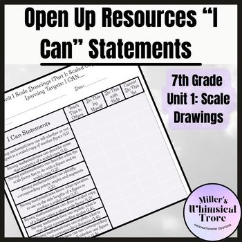 Preview of 7th Grade Unit 1 Open Up Resources I Cans