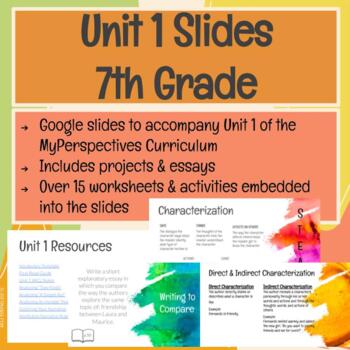 Preview of 7th Grade Unit 1 Slides for MyPerspectives Curriculum