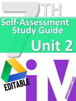 Preview of 7th Grade: Unit 2 | Self Assessment Study Guide for IM Grade 7 Math™