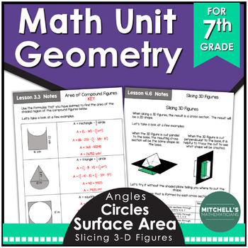 Preview of 7th Grade GEOMETRY Math Unit