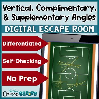 Preview of 7th Grade Vertical, Complementary, and Supplementary Angles Digital Escape Room