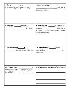 7th Grade Vocabulary for Success Activity Worksheets by ...