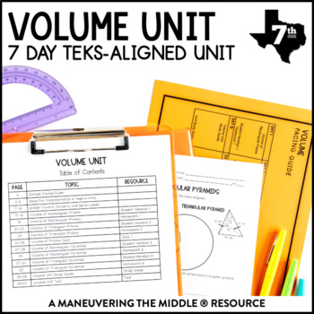 Preview of Volume Unit | TEKS Volume of Rectangular and Triangular Prisms & Pyramid Notes