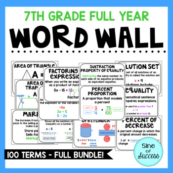 Preview of 7th Grade Word Wall FULL BUNDLE