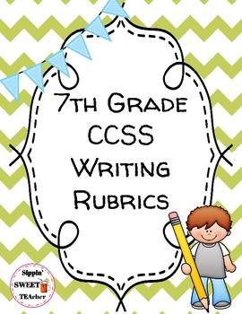 Preview of 7th Grade Writing Rubrics (Common Core Aligned)