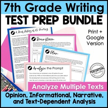 Preview of 7th Grade Writing Test Prep Bundle | Text-Based Writing