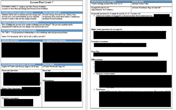 Preview of 7th Grade enVision Lesson Plan 3-4: Percent Change and Percent Error Problems