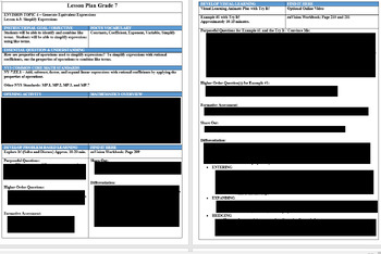 Preview of 7th Grade enVision Lesson Plan 4-3: Simplify Expressions