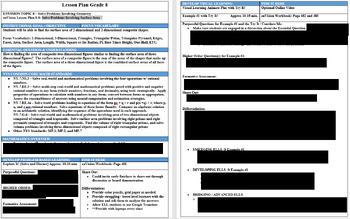 Preview of 7th Grade enVision Lesson Plan 8-8: Solve Problems Involving Surface Area