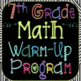 7th Grd Math Warm-up Program ~ 1 year's worth of warm-up questions