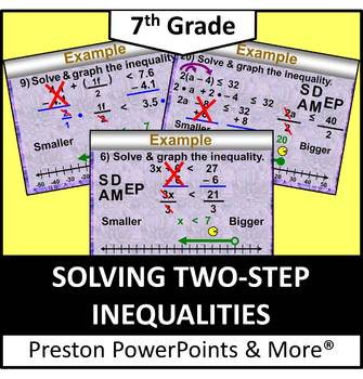 Preview of (7th) Inequalities Two-Step in a PowerPoint Presentation