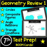 7th Math Geometry Spiral Review 5: Cumulative, Test Prep, 