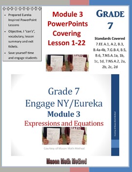 Preview of 7th Math Module 3 Expressions and Equations PowerPoint Bundle
