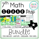 7th Math STAAR Review & Prep Bundle