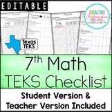 7th Math TEKS Checklist - "I Can"