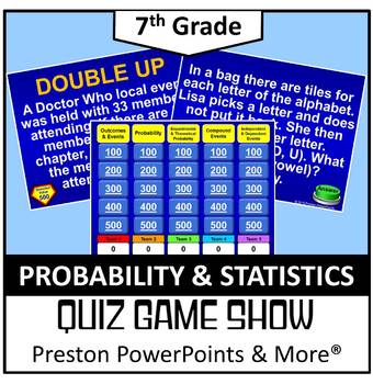 Preview of (7th) Quiz Show Game Probability and Statistics in a PowerPoint Presentation