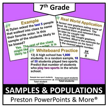 Preview of (7th) Samples and Populations in a PowerPoint Presentation