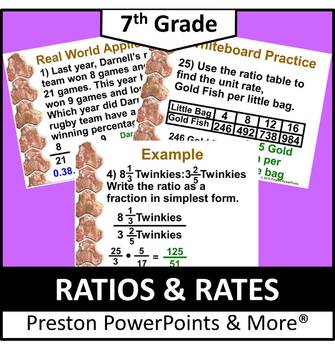 Preview of (7th) Ratios and Rates in a PowerPoint Presentation