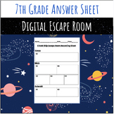 Preview of FREE 7th STAAR Ship Digital Escape Room Math Review ANSWER SHEET