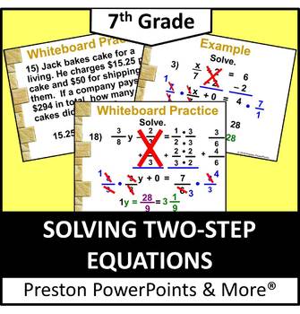 Preview of (7th) Solving Two-Step Equations in a PowerPoint Presentation