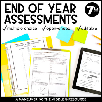 Preview of 7th Grade Math Year-End Assessments:  CCSS