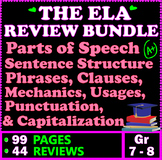 7th and 8th Grade ELA REVIEW BUNDLE. 44 Grammar Reviews & 