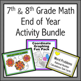 7th and 8th Grade Math End of Year Activity Bundle