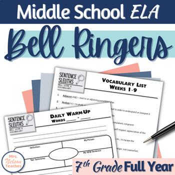 Preview of ELA Vocabulary Bell Ringers | Middle School ELA