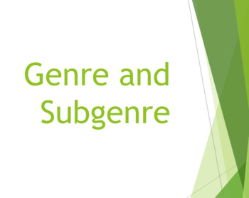 Preview of 7th grade Genre and Subgenre Lesson
