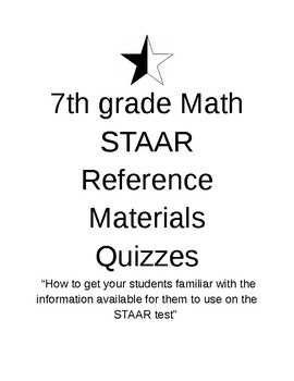 7th Grade Math Staar Reference Chart