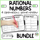 7th grade Math Spiral Review Rational Numbers