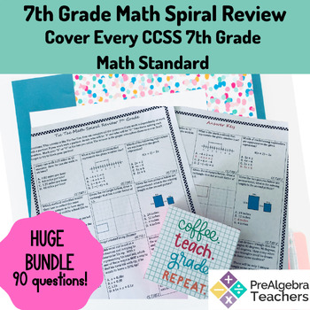 Preview of 7th grade Math Spiral Review State Test Review