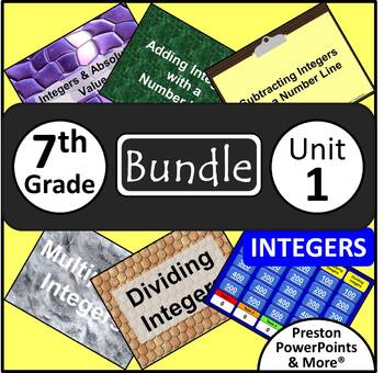Preview of (7th) Integers {Bundle} in a PowerPoint Presentation