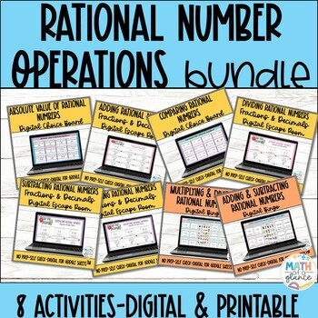 Preview of Operations with Rational Numbers Digital Activity Bundle | 7th Grade Math