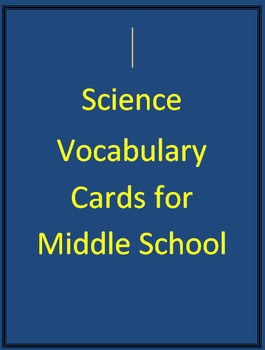 Preview of 7th grade Science Vocbulary Cards with Pictures