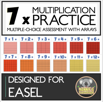 Preview of 7x Multiplication Fact Arrays - Easel Assessment