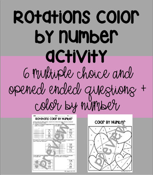 Preview of 8.10c Rotations Color By Number  Activity