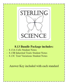 Preview of 8.13 Bundle: Cells, Adaptations, & Survival (2024 TEKS) ANSWER KEYS INCLUDED!