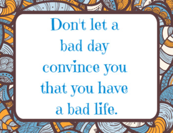 Preview of 8.5 x 11 Bad Day Encouragement Poster Character Ed SEL CLASSROOM Poster PBIS
