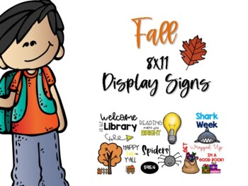 Preview of 8 x 11 Fall Book Display Signs