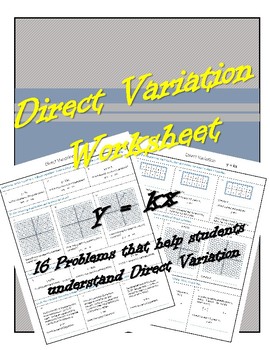 Preview of 8.5A Direct Variation Worksheet