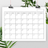 8.5x11 Inch Printable Blank Calendar