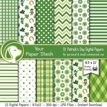 X Printable St Patrick S Day Digital Paper For Creating Party Decorations
