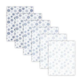 8.5x11 Winter Blue Snowflake Digital Scrapbook Paper Backgrounds