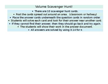 Preview of 8.7A Volume of Cylinders Scavenger hunt