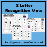 8 Alphabet Letter Recognition Mats- Feed the Monster!!