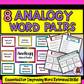 Preview of 8 Analogy Word Pair Sets For Improving Word Retrieval Skills