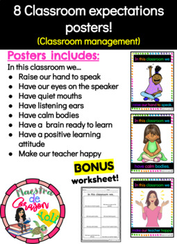 8 Bilingual Classroom expectations posters! (Classroom rules) | TPT