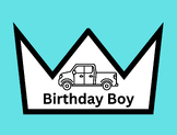 8 Birthday Boy Hats / Crowns. Happy Birthday Elk, Truck, P